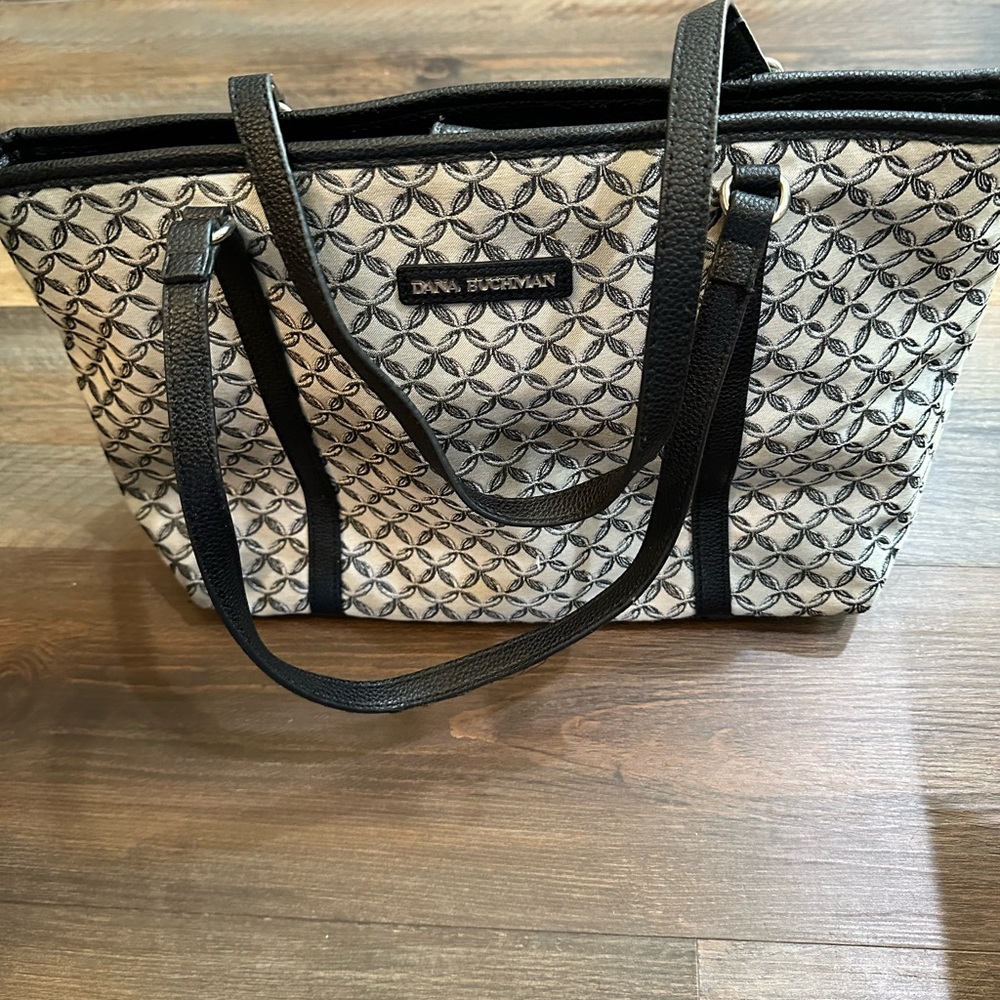 Dana Buchman silver and black shoulder bag